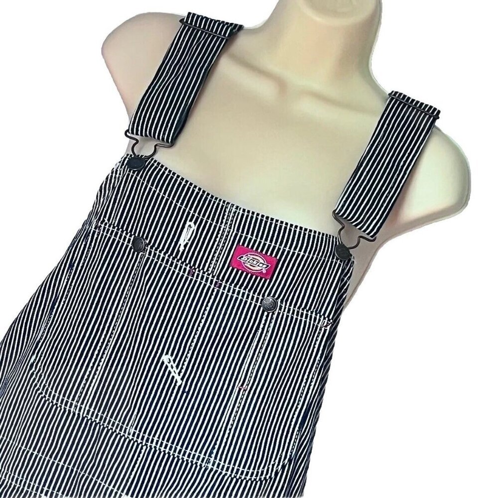 Dickies Bib Overalls Mens Sz 32X32 Blue White Striped Strret Engineer Workwear
